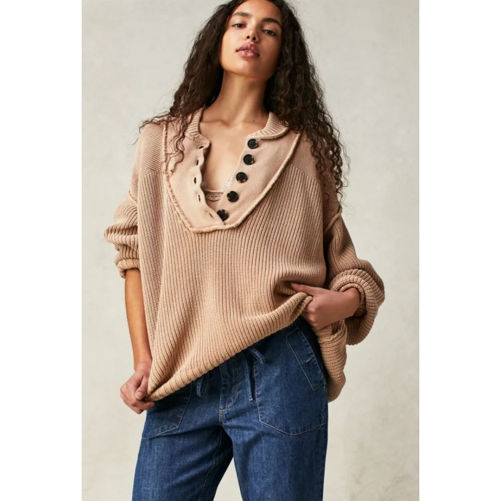 Free People NWT Maggie Sweater Henley